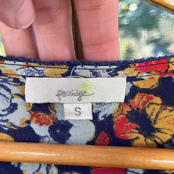 Anthropologie Porridge Colorful Floral 100% Silk Blouse Size S - Picture 6 of 7